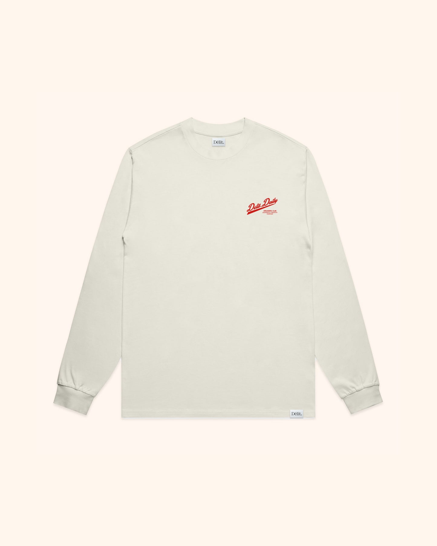 T-shirt manches longues Délit.Daily / Ivoire & Rouge