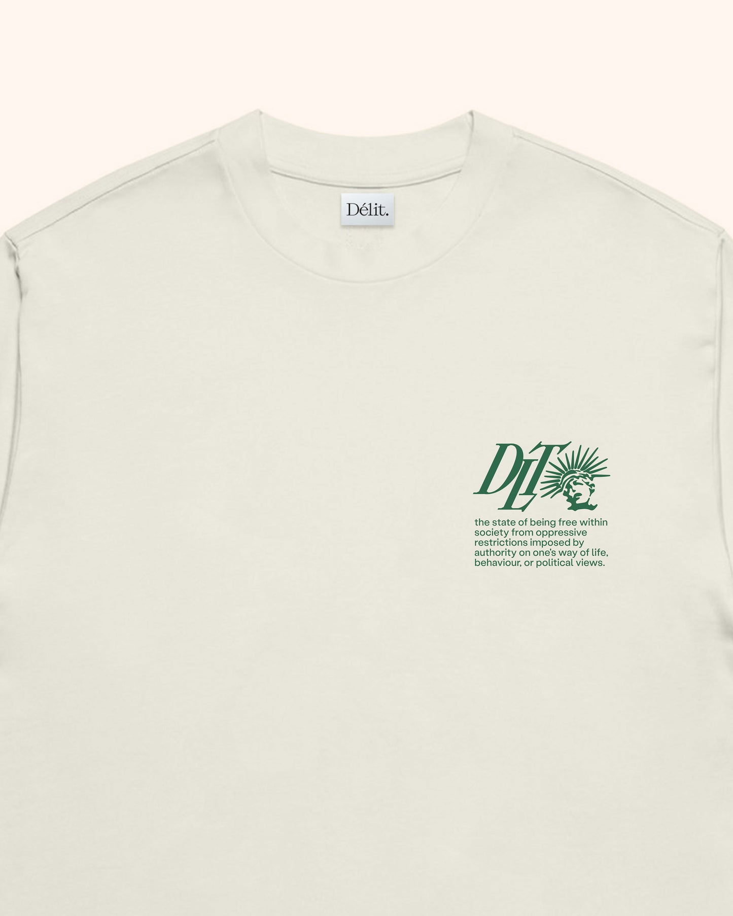 T-shirt manches longues Liberty / Ivoire & Vert