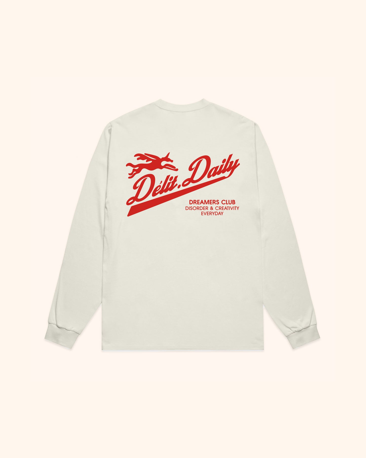 T-shirt manches longues Délit.Daily / Ivoire & Rouge