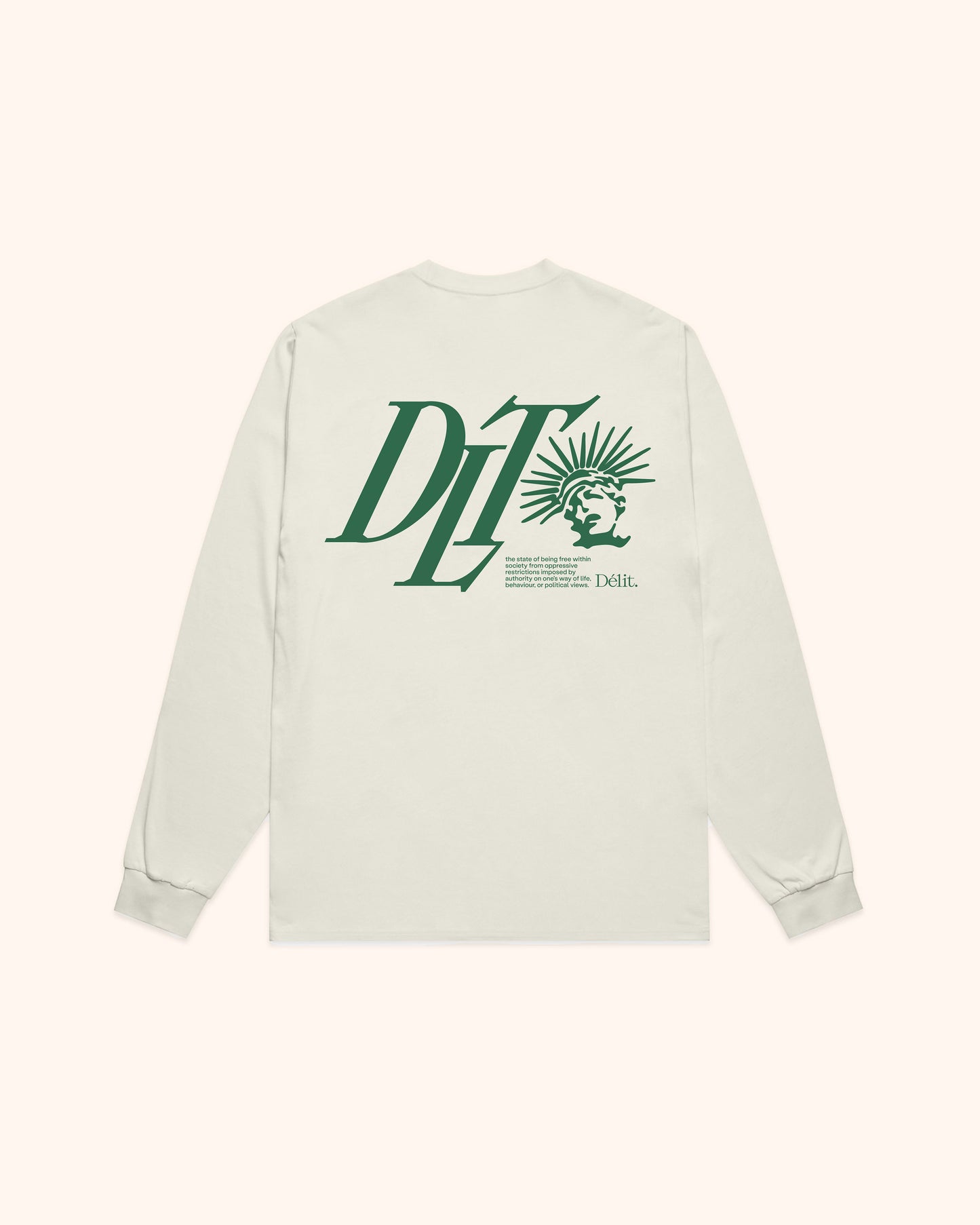 T-shirt manches longues Liberty / Ivoire & Vert