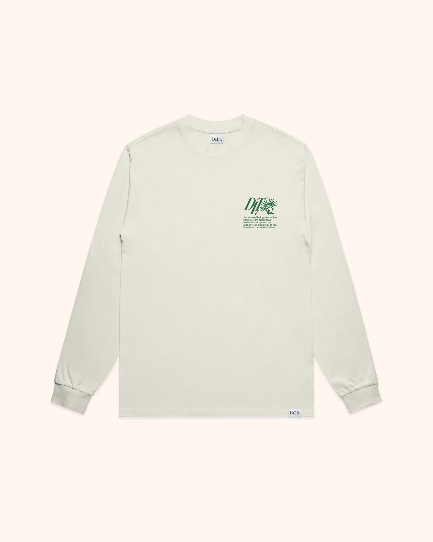 T-shirt manches longues Liberty / Ivoire & Vert