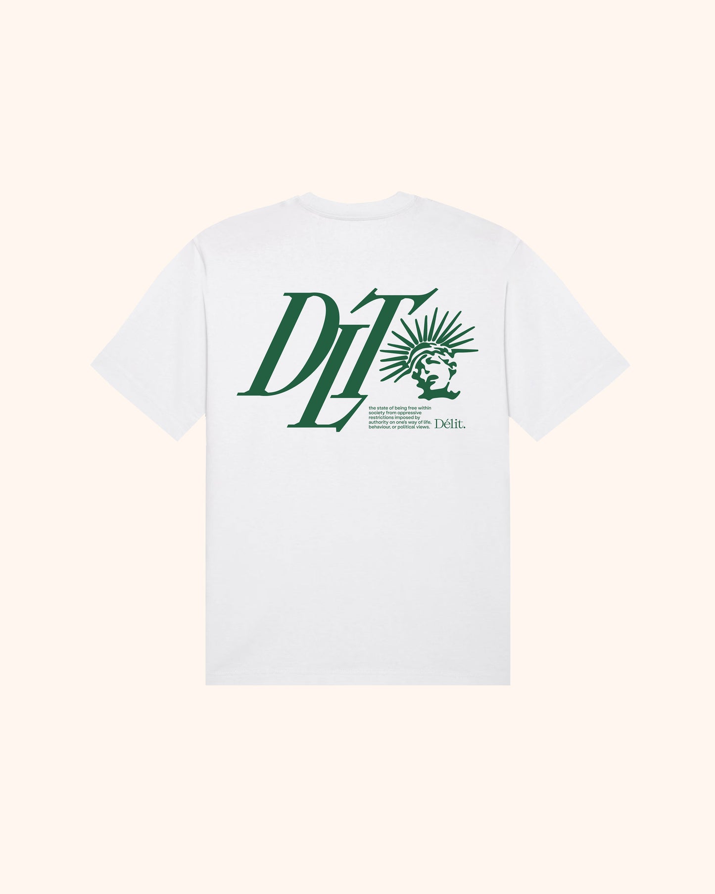 T-shirt Liberty / Blanc & Vert