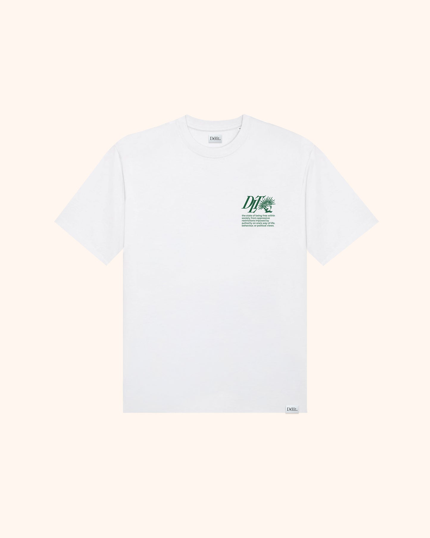 T-shirt Liberty / Blanc & Vert