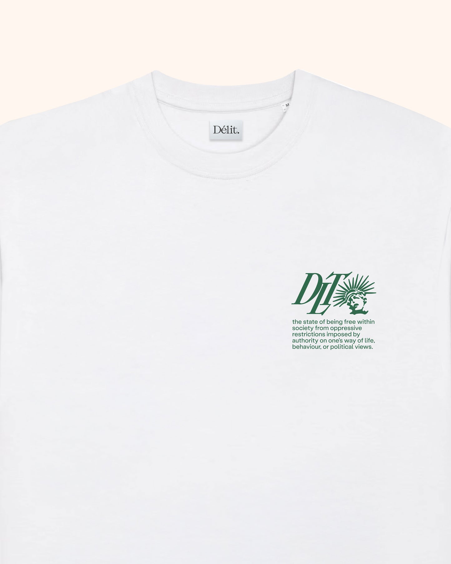 T-shirt Liberty / Blanc & Vert